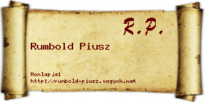 Rumbold Piusz névjegykártya